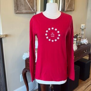 Joy to the World Red Christmas T Shirt Long Sleeve